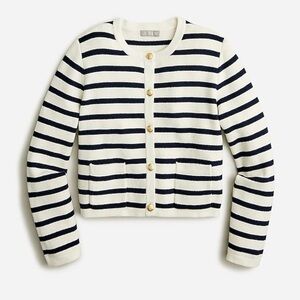 J. Crew Emilie patch-pocket sweater lady jacket in stripe